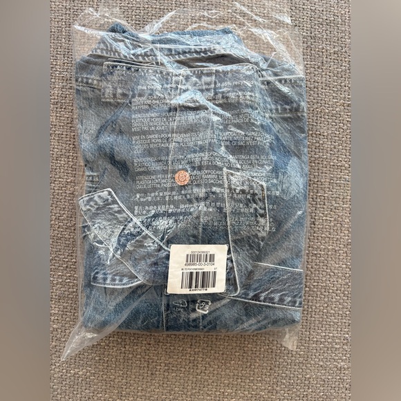 GAP Belted Tencel Blend Denim Jacket Small Tall Washwell NWT - Picture 4 of 13